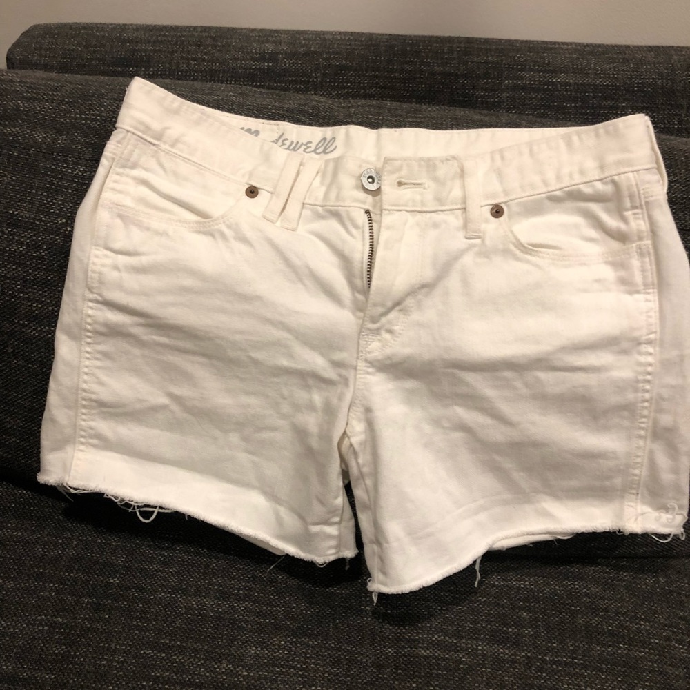 Madewell white denim shorts